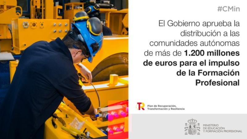 El Gobierno destina más de 187,7 millones de euros a Andalucía para el impulso de la Formación Profesional