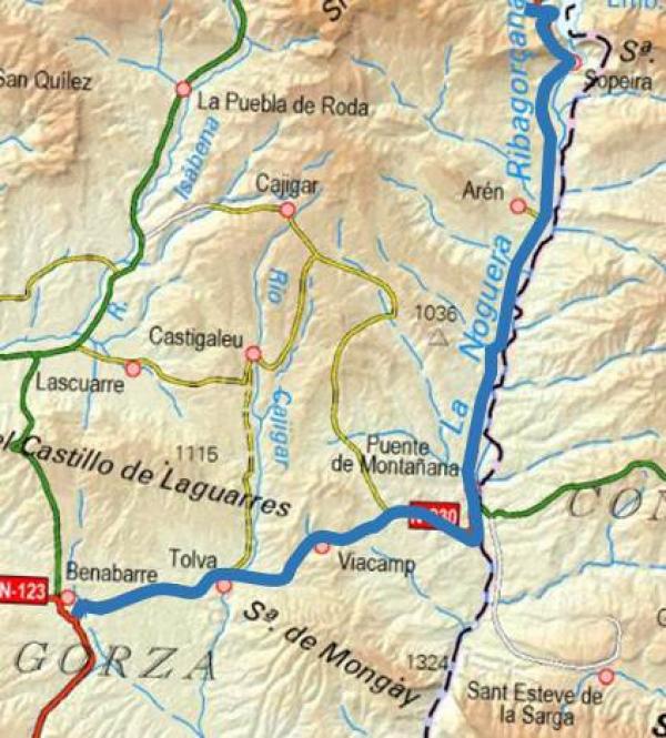 Mitma licita un contrato para la redacción del proyecto de acondicionamiento de la carretera N-230 como carretera 2+1 entre Benabarre y Sopeira