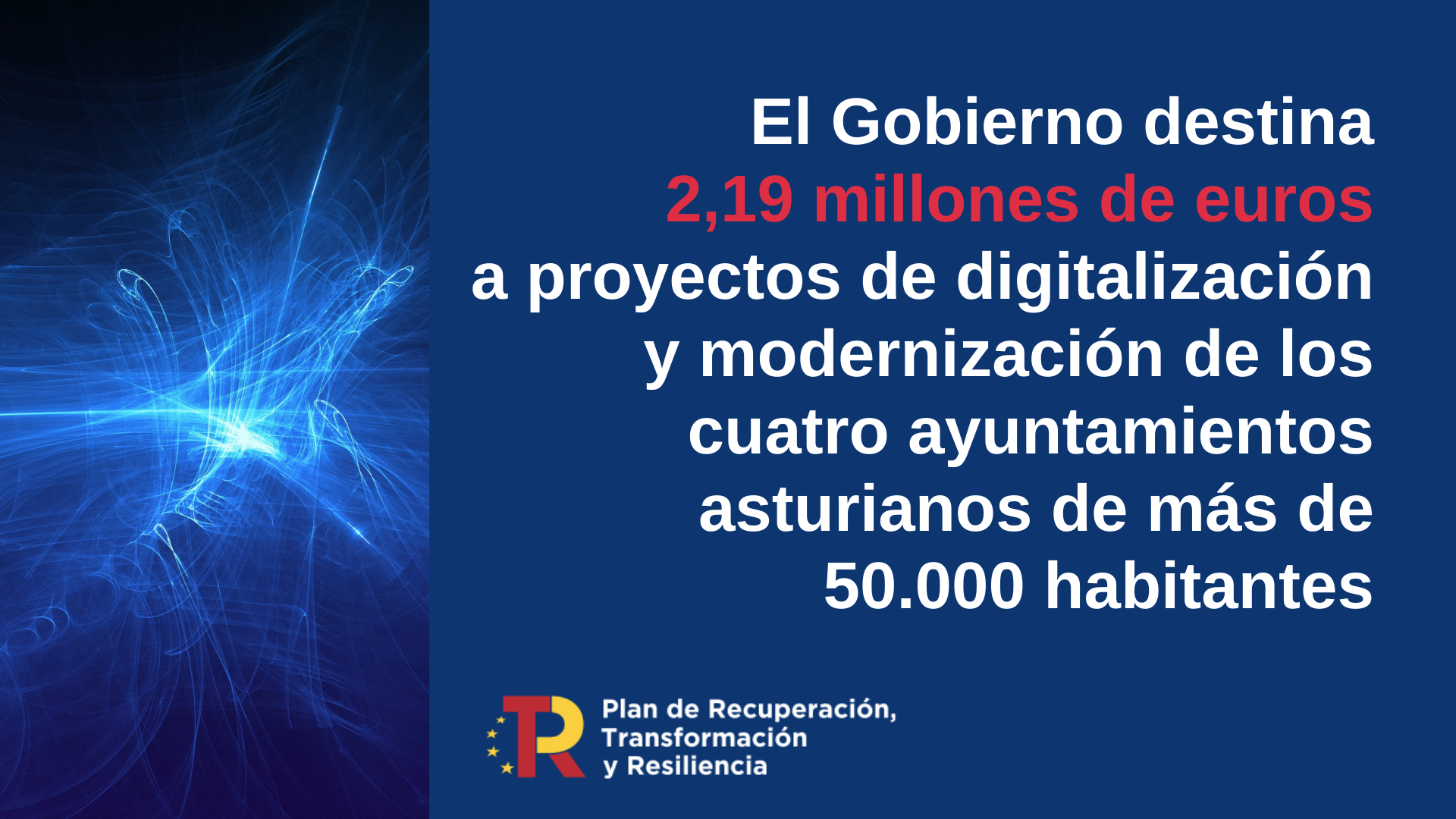 El Gobierno destina más de 2,1 millones de euros a Asturias para la digitalización y modernización de las entidades locales