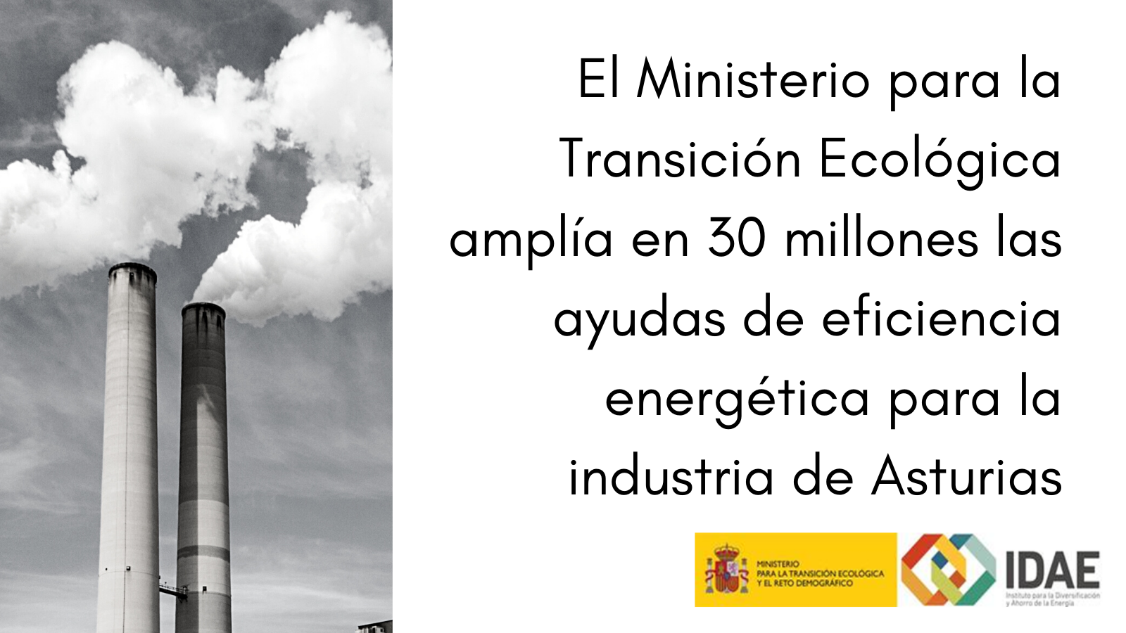El MITECO amplía en 30 millones las ayudas de eficiencia energética para la industria de Asturias