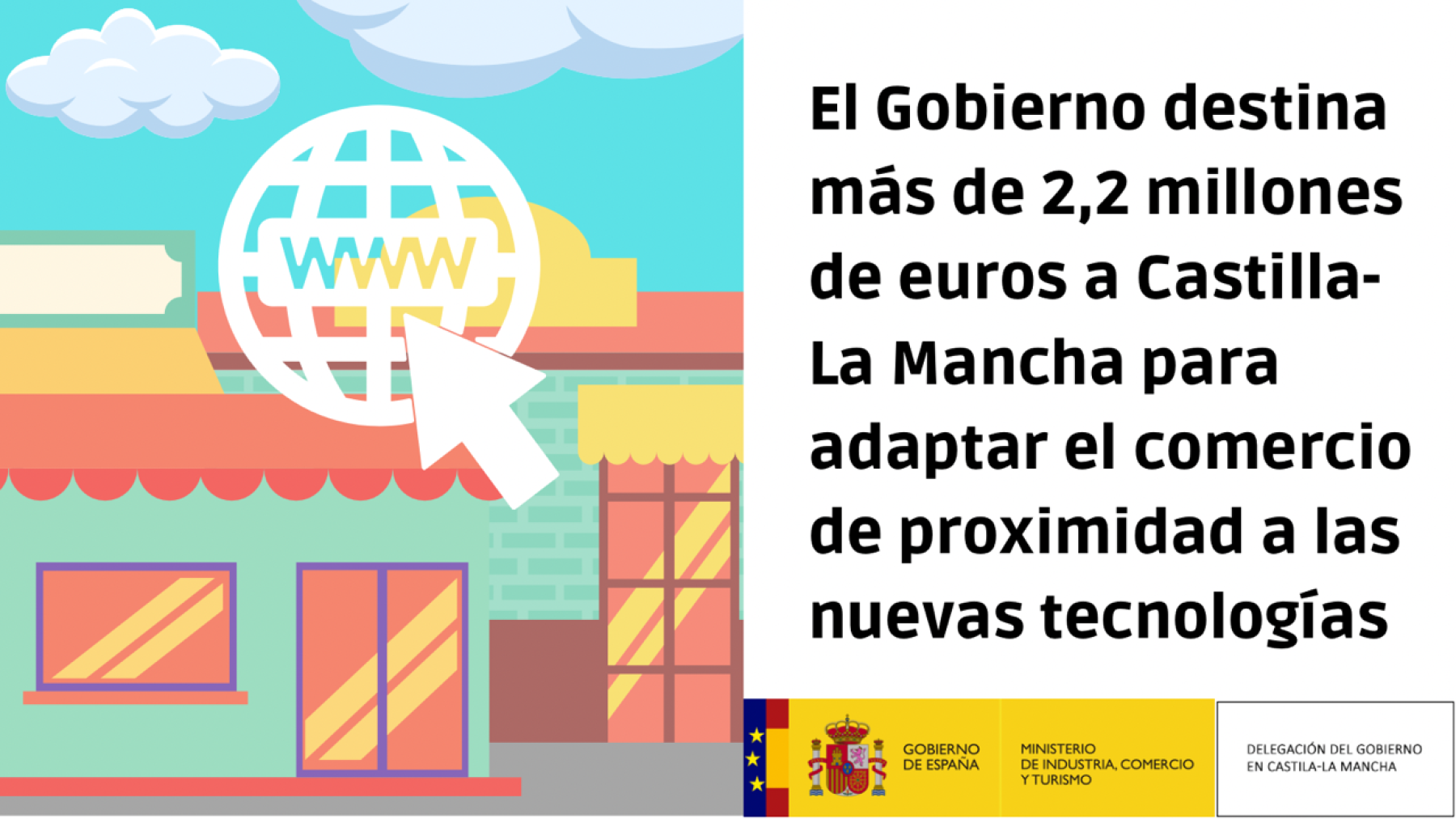 El Gobierno destina más de 2,2 millones de euros a Castilla-La Mancha para adaptar el comercio de proximidad a las nuevas tecnologías