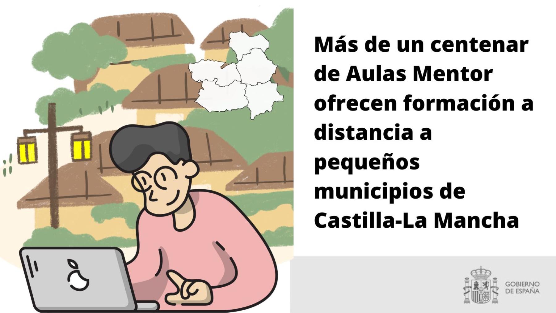 Más de un centenar de Aulas Mentor ofrecen formación a distancia a pequeños municipios de Castilla-La Mancha