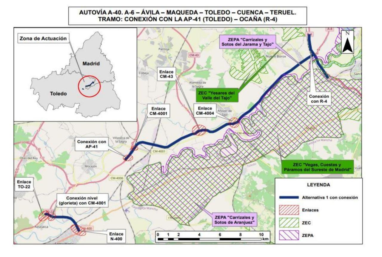 Mitma obtiene Declaración de Impacto Ambiental favorable al estudio informativo de la A-40 entre Toledo y Ocaña