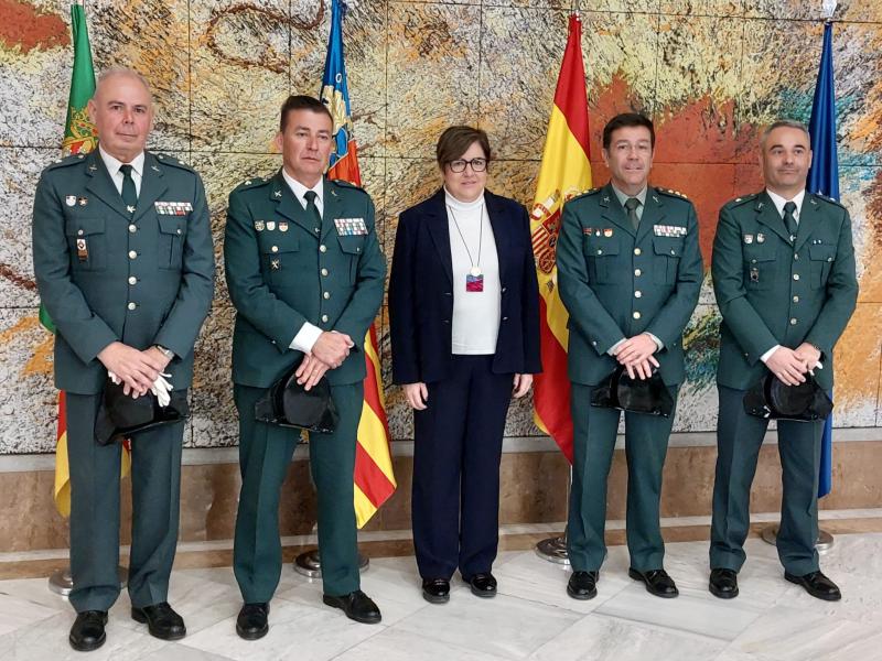 La Subdelegada del Gobierno en Castellón recibe a los 3 nuevos Comandantes de la Guardia Civil