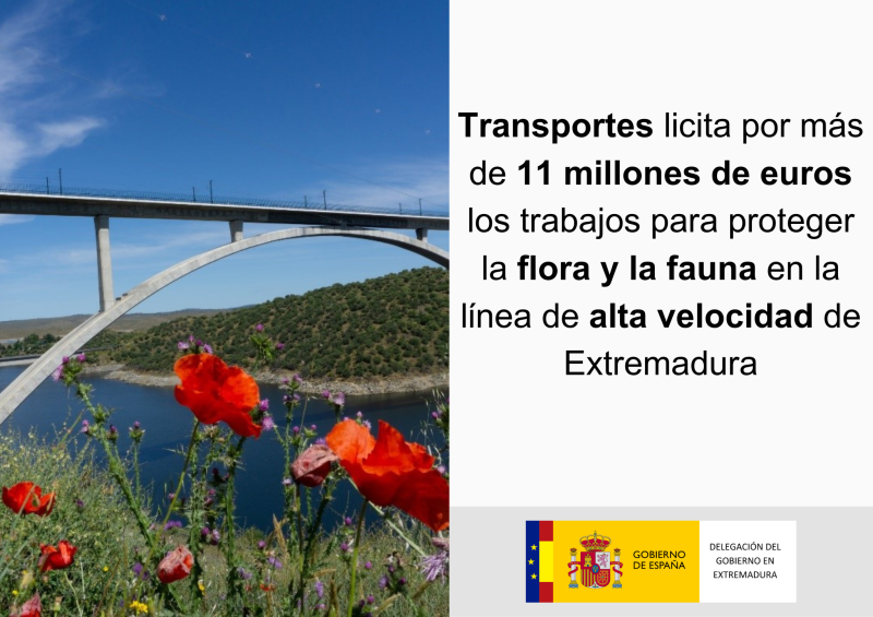 Transportes licita por más de 11 millones de euros los trabajos para proteger la flora y la fauna en la línea de alta velocidad de Extremadura