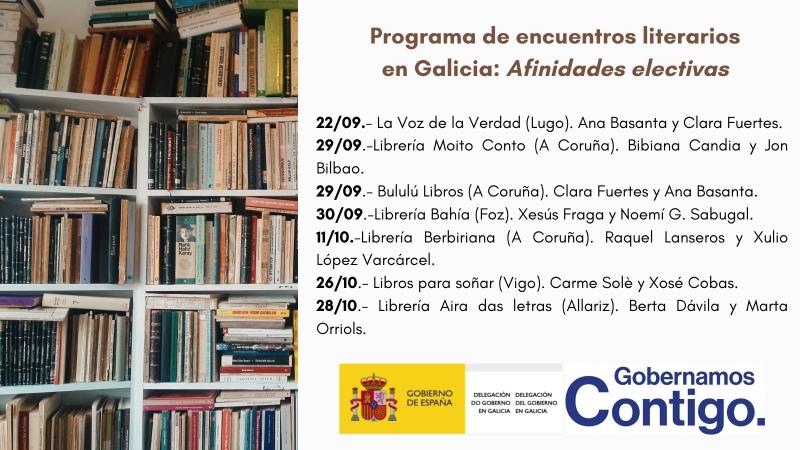 Sete librarías de Galicia acollen en setembro e outubro encontros entre escritores dentro do programa ‘Afinidades *electivas’